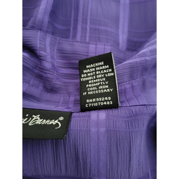 Maggie Barnes Purple Plaid Button Front Blouse 5X 3/4 Sleeve Tank Inset Top Work - Picture 10 of 10